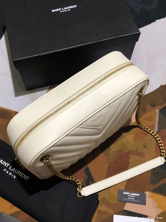 Tony Luxuries JOAN LEATHER YSL Y-QUILTED BAG SMOOTH CAMERA IN 0806